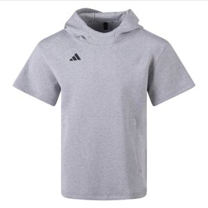 ADIDAS Dugout Short Sleeve Hoodie (Gender Neutral) Large Grey